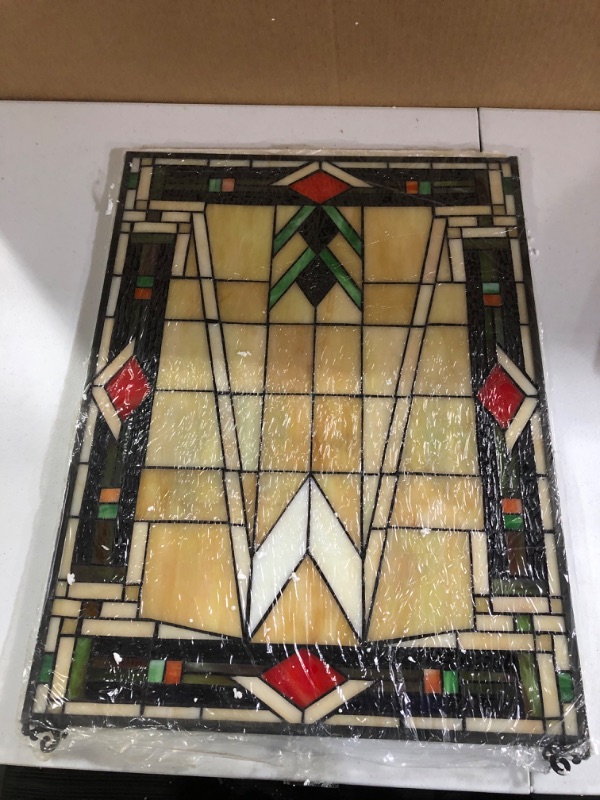 Photo 2 of Bieye Mission Tiffany Style Stained Glass Window Panel Hangings with Chain