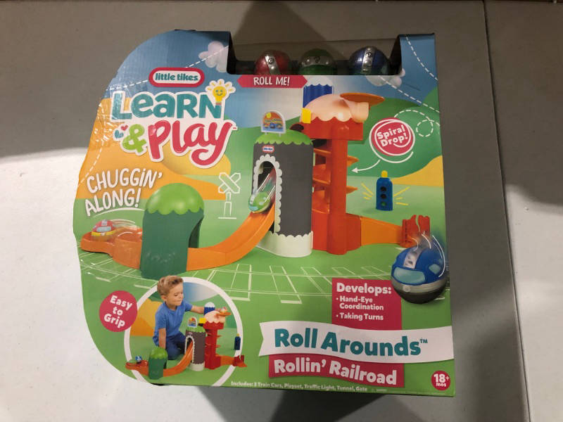 Photo 2 of Little Tikes Learn & Play Roll Arounds Rollin' Railroad, Including 3 Toy Train Cars & Playset, Easy Grip & Roll - Birthday Gifts for Kids, Toddler Toys for Boys Girls Ages 18 Months 1 2 3+ Years