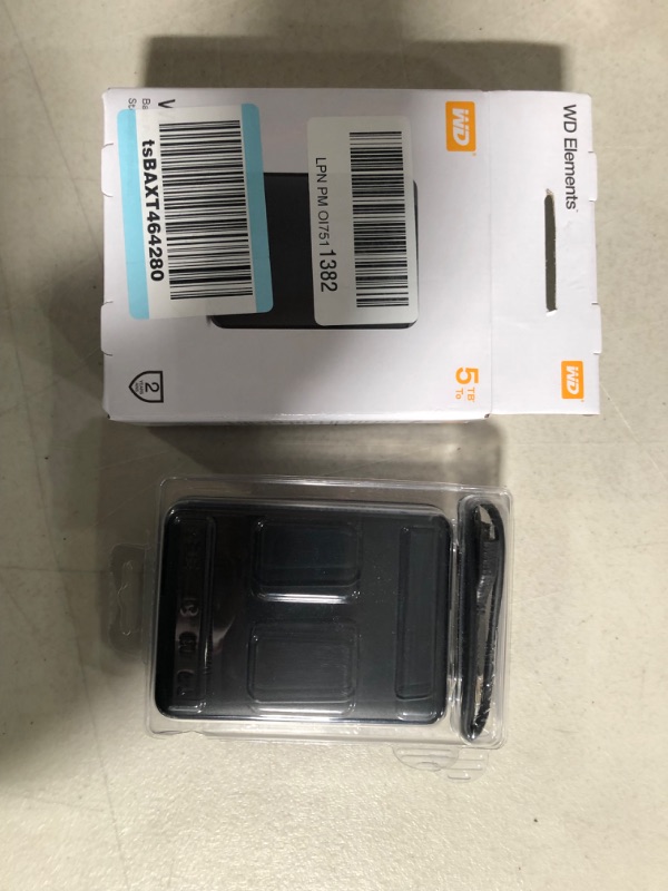 Photo 1 of WD 5TB Elements Portable HDD, External Hard Drive, USB 3.0 for PC & Mac, Plug and Play Ready - WDBU6Y0050BBK-WESN 5TB Portable HDD Hard Drive