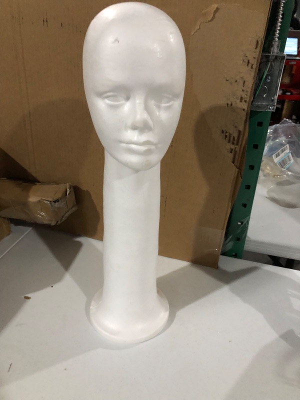 Photo 2 of 22'' Inch Styrofoam Wig Head Mannequins Manikin Stand, Style, Model & Display Women's Wigs, Hats & Hairpieces - Extra Large, by Adolfo Designs