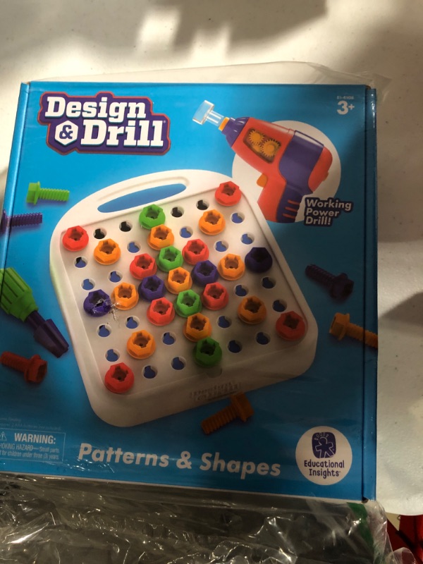 Photo 2 of Educational Insights Design & Drill Patterns & Shapes Drill Toy, 58 Pieces with Toy Drill, Preschool STEM Toy for Home & Classroom, Ages 3+