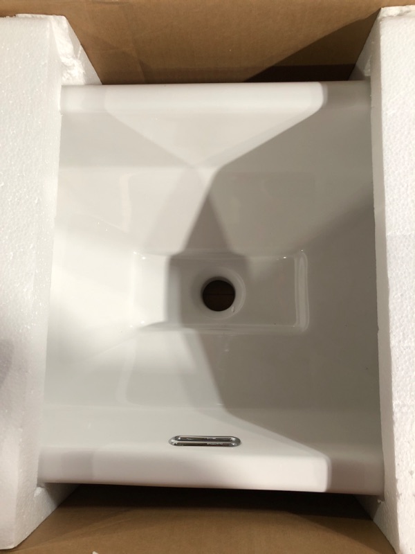 Photo 2 of AMASHEN 21" x 14" Self-rimming Bathroom Sink Undermount or Drop-in Ceramic Vanity Basin with Overflow