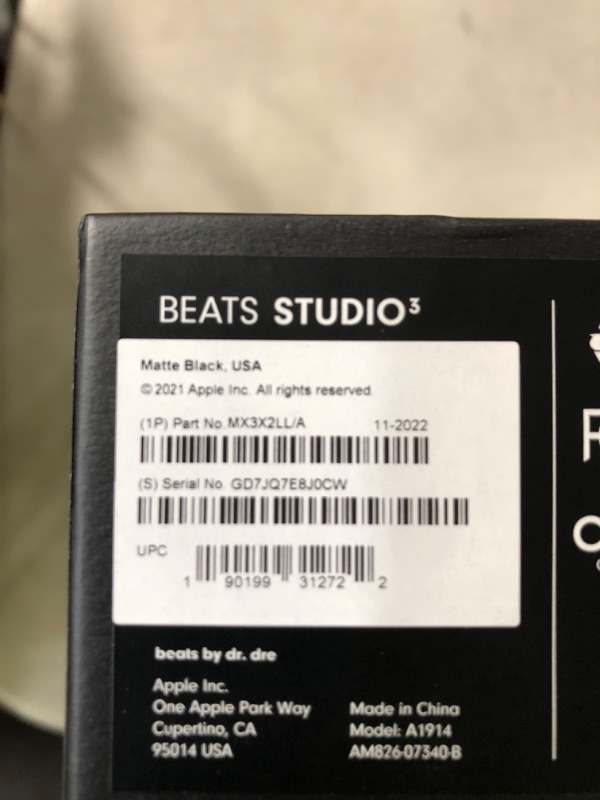 Photo 1 of Beats Studio3 Wireless Noise Cancelling Over-Ear Headphones - Apple W1 Headphone Chip, Class 1 Bluetooth, 22 Hours of Listening Time, Built-in Microphone - Matte Black (Latest Model) Matte Black Studio3
