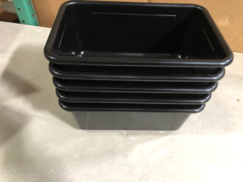 Photo 2 of 5pk Small Cubby Bin Black - Storex