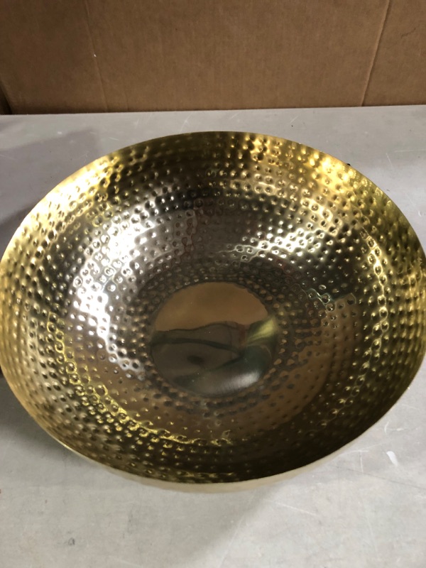 Photo 2 of Creative Co-Op DA7392 Round Hammered Metal Bowl, 14, Gold