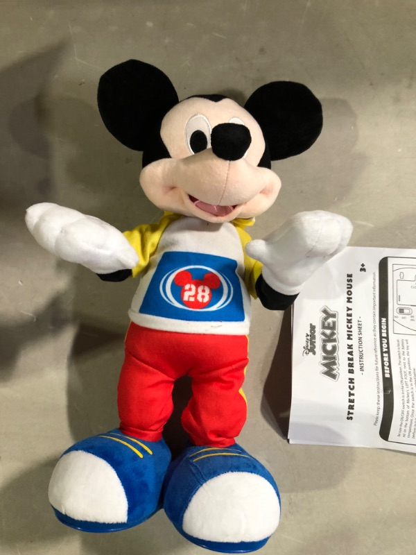 Photo 2 of Disney Junior Mickey Mouse Funhouse Stretch Break Mickey Mouse 17 Inch Dancing and Singing Feature Plush, by Just Play