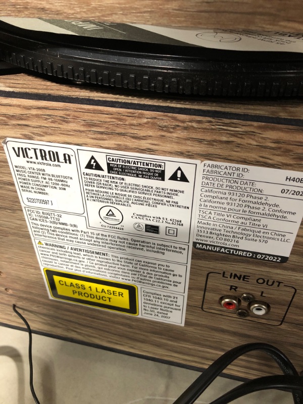 Photo 1 of Victrola Nostalgic 6-in-1 Bluetooth Record Player & Multimedia Center with Built-in Speakers - 3-Speed Turntable, CD & Cassette Player, AM/FM Radio | Wireless Music Streaming | Farmhouse Oatmeal Farmhouse Oatmeal Entertainment Center