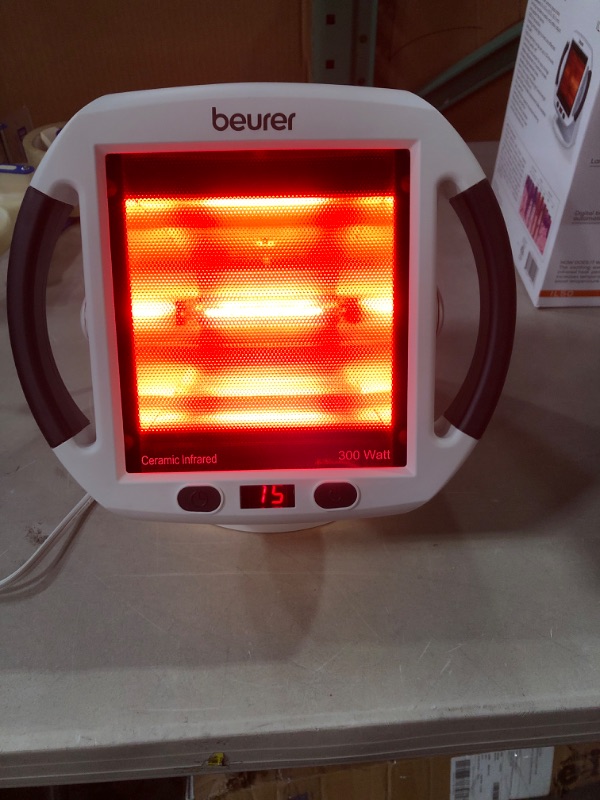 Photo 2 of Beurer IL50 Infrared Heat Lamp, Red Light Heat Device (Portable), for Muscle Pain and Pain Relief, for Cold Relief, Improves Blood Circulation, 300W, Safety-Features