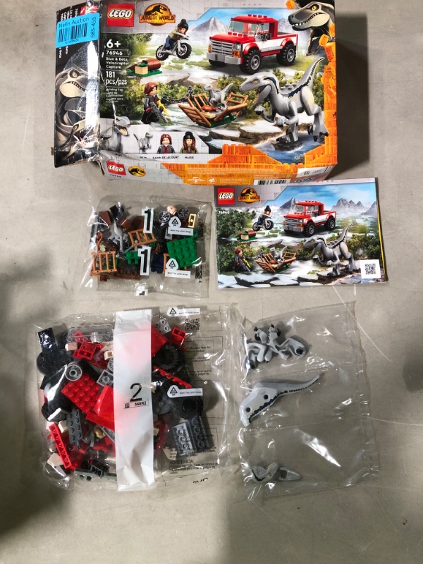 Photo 2 of LEGO Jurassic World Dominion Blue & Beta Velociraptor Capture 76946 Building Toy Set for Kids, Boys, and Girls Ages 6+ (181 Pieces)