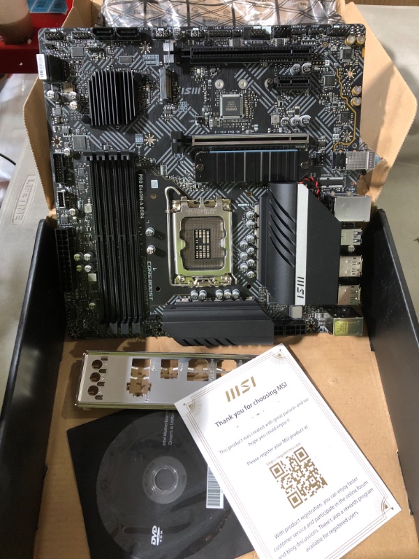 Photo 2 of MSI PRO B660M-A DDR4 Motherboard (mATX, 12th Gen Intel Core, LGA 1700 Socket, DDR4, PCIe 4, 2.5G LAN, M.2 Slots, USB 3.2) mATX PRO B660M-A DDR4