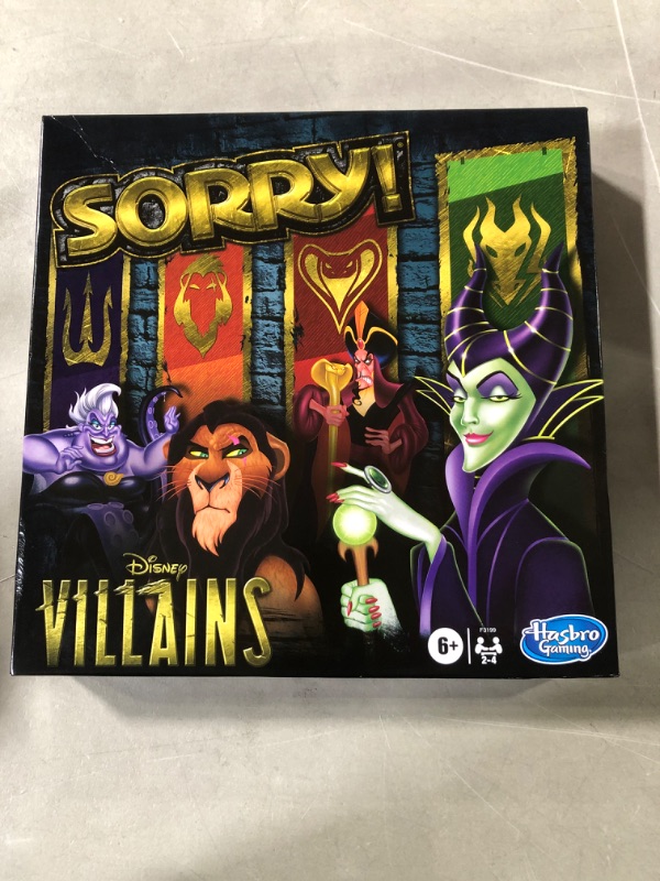 Photo 2 of Hasbro Gaming Sorry! Board Game: Disney Villains Edition Kids Game ** ONLY SORRY GAME **