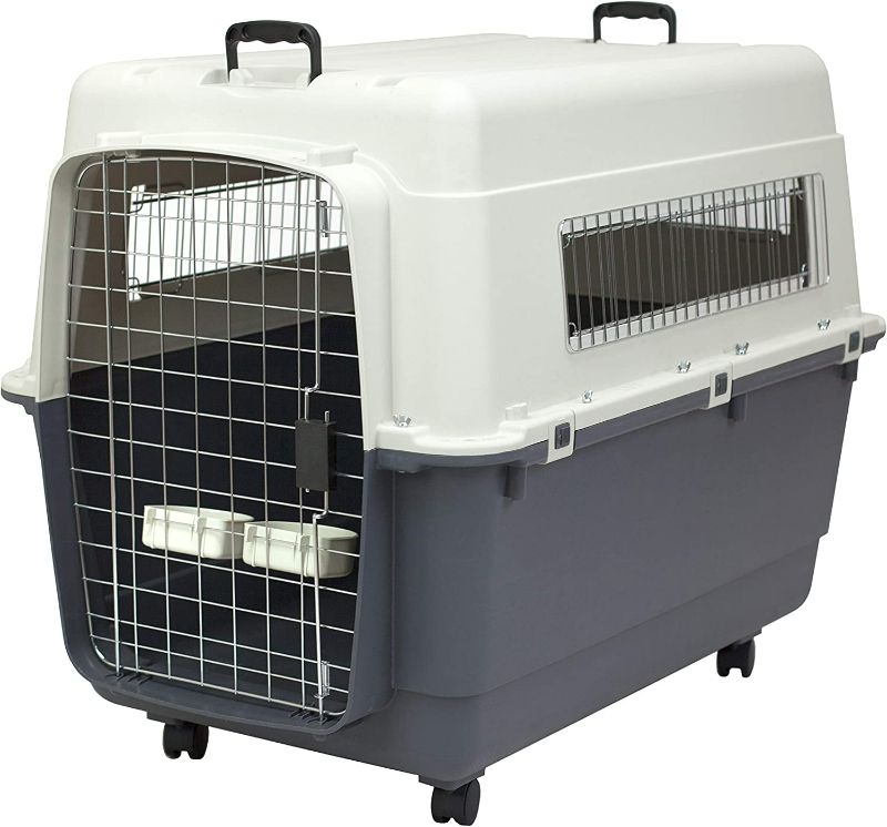 Photo 1 of SportPet Designs Plastic Kennels Rolling Plastic Wire Door Travel Dog Crate, XXL