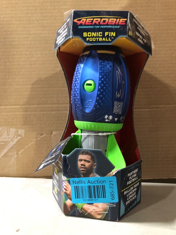 Photo 2 of Aerobie Sonic Fin Football, Aerodynamic Russel Wilson Foam Football Toy, Outdoor Games for Kids and Adults Aged 8 and Up