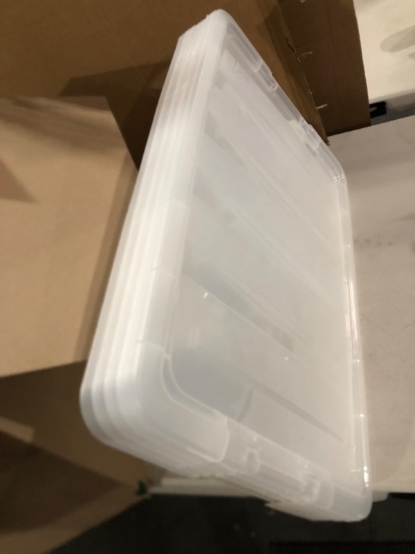 Photo 3 of 45 Qt. Buckle Up Storage Box in Pearl (4-Pack)