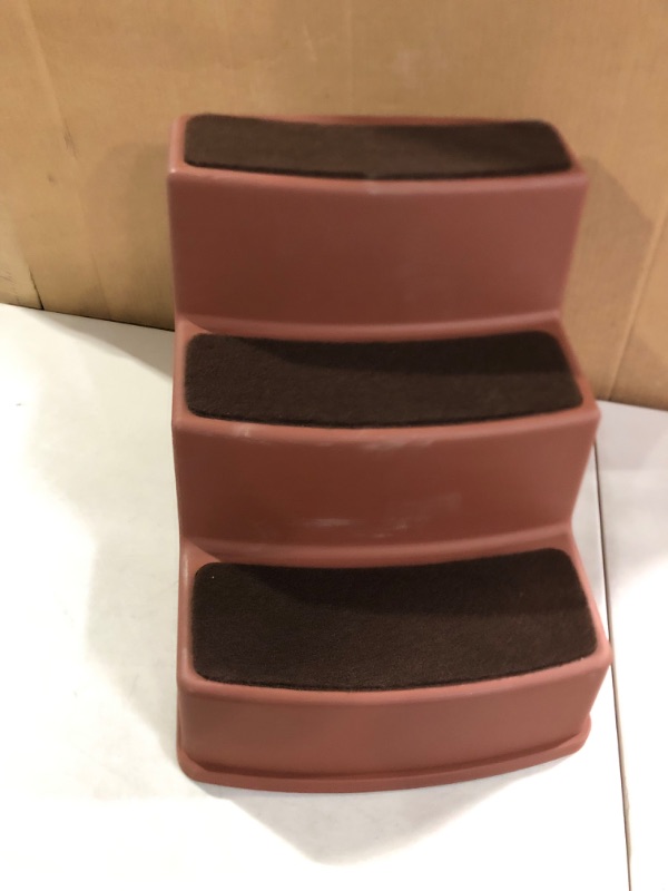 Photo 2 of Amazon Basics 3 Step Non Slip Pet Stairs for Dogs and Cats, Cocoa 3-Step Cocoa