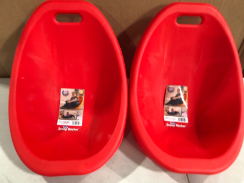 Photo 1 of Little Kids Scoop Rockers (Pack of 2), Red, Lounging, Reading, Gaming, Watching TV, Indoors, Outdoors, Stackable, Non-Toxic, BPA-Free Plastic, Easy Wipe Clean, 3+ Years, 50lb Max Red 2-pack