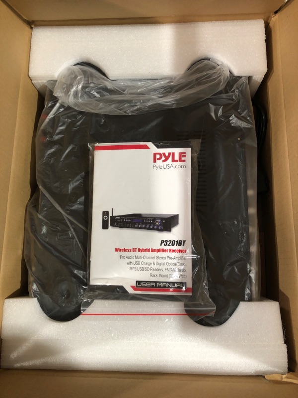 Photo 2 of Pyle 4 Channel Wireless Bluetooth Amplifier - 3000 Watt Stereo Speaker Home Audio Receiver w/ FM Radio, USB, 2 Microphone w/ Echo for Karaoke, Front Loading CD DVD Player, LED, Rack Mount - PD3000BA