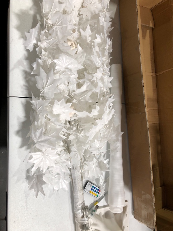 Photo 2 of !!!SEE CLERK NOTES!!!
6Ft Lighted Fall Thanksgiving Decor White Maple Tree, 192 LED & Timer 8 Flashing Mode Remote Control - Indoor Outdoor Decor