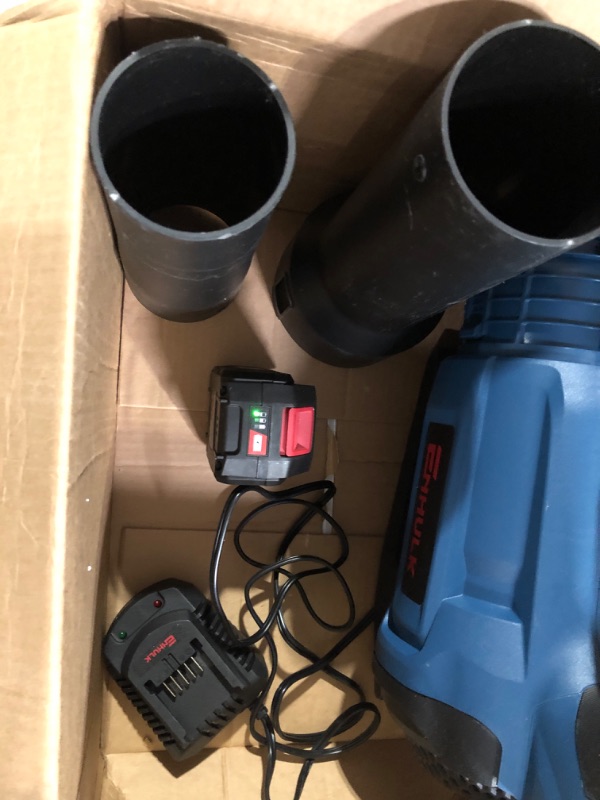Photo 3 of !!SEE CLERK NOTES!!!
Enhulk Leaf Blower Cordless, 430 CFM Max Electric Jet Blower with Powered Brushless Motor, 20V 4.0Ah Battery & Fast Charger