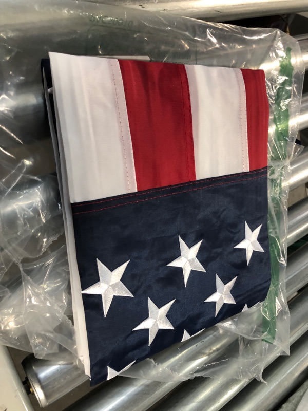 Photo 2 of VIPPER American Flag 3x5 FT Outdoor - USA Heavy duty Nylon US Flags with Embroidered Stars, Sewn Stripes and Brass Grommets