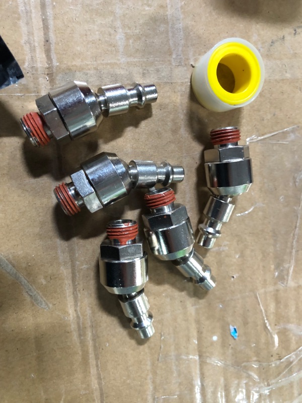 Photo 2 of 1/4" Swivel Air Plug, SUNGATOR 6-Pack Industrial Swivel Coupler and Plug, 1/4-Inch NPT Male Thread, Air Hose Fittings