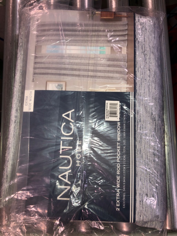 Photo 1 of Nautica – Caspian | Extra Wide Light Filtering Textured Curtains Window Treatment Panel / Drapes Pair | Set of 2 | for Living Room, Dining Room, Bedroom & Office | Measures 54” x 84” | Slate Slate 54"x84" Pair