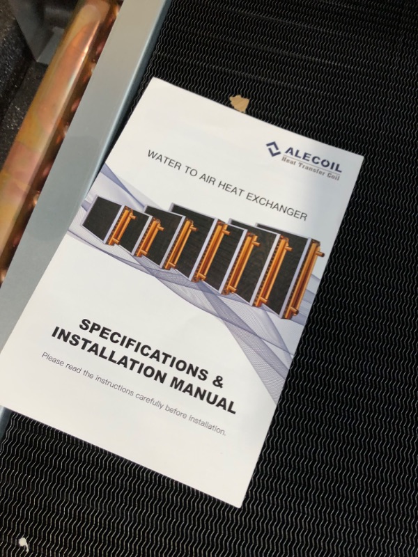 Photo 4 of 22x24 Water to Air Heat Exchanger with 1“ Copper Ports Hot Water Coil for Forced Air Heating, Outdoor Wood Furnaces, and Residential Heating, Alecoil Heat Exchanger
