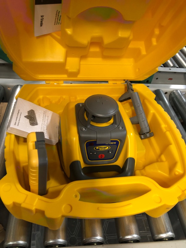 Photo 4 of Spectra Precision LL100N Laser Level, Self-Leveling laser with HR320 Receiver, C59 Rod Clamp, Carry Case , Yellow LL100N Kit