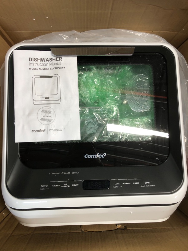 Photo 3 of COMFEE' Portable Dishwasher Countertop, Mini Dishwasher with 5L Built-in Water Tank, No Hookup Needed, 6 Programs, 360° Dual Spray, 192?