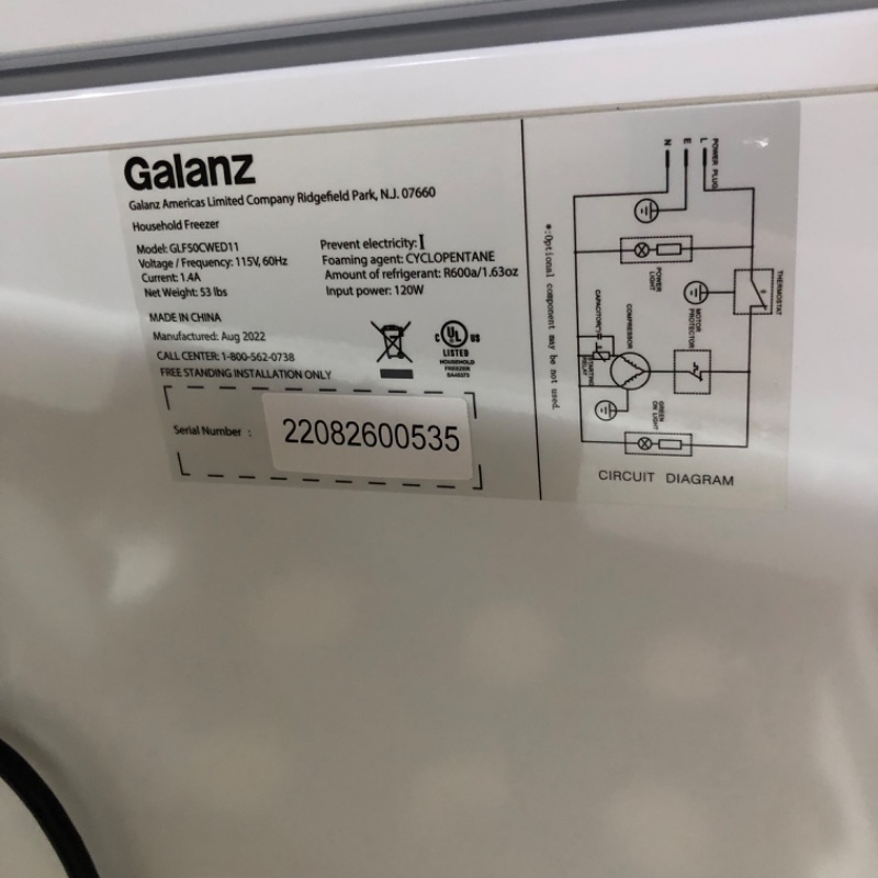 Photo 1 of Galanz 5.0 cu ft Chest Freezer
