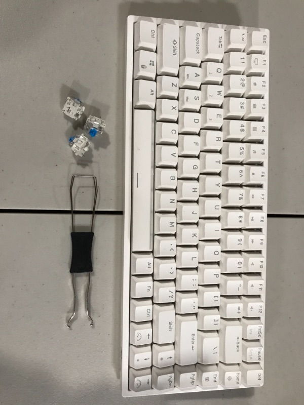 Photo 2 of RK ROYAL KLUDGE RK84 RGB 75% Triple Mode BT5.0/2.4G/USB-C Hot Swappable Mechanical Keyboard, 84 Keys Wireless Bluetooth Gaming Keyboard, Clicky Blue Switch Hot-swap Blue Switch White