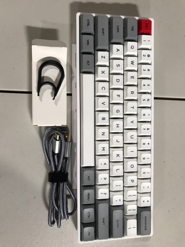 Photo 2 of Epomaker SK61S 61 Keys Bluetooth 5.1 Hot Swappable Mechanical Keyboard with RGB Backlit, NKRO, Water-Resistant, Type-C Cable for Win/Mac/Gaming (Gateron Optical Brown, Grey) Gateron Optical Brown Grey