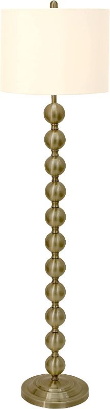 Photo 1 of Decor Therapy Stacked Ball Steel Floor Lamp, Brushed Brass 17.39"D x 17.39"W x 58.75"H