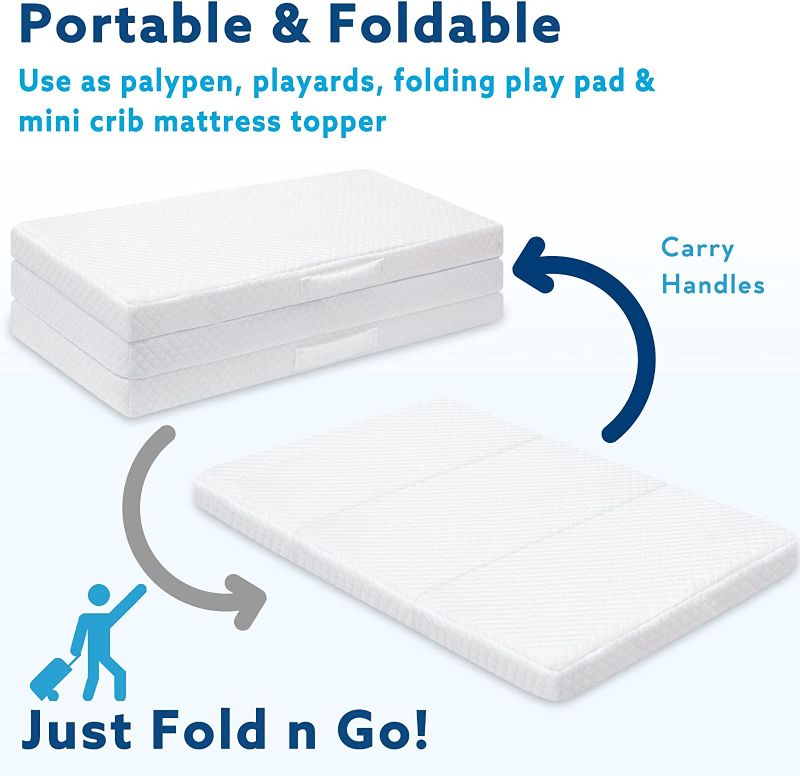 Photo 1 of Trifold Pack and Play mattress 4'5" x 6'4.5" x 4 in - mattress only 