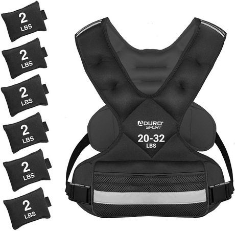 Photo 1 of Aduro Adjustable Weighted Vest 20-32Lb Black Standard