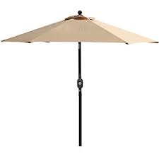 Photo 1 of Blissun 7.5 ft Patio Umbrella, Yard Umbrella Push Button Tilt Crank (Tan)