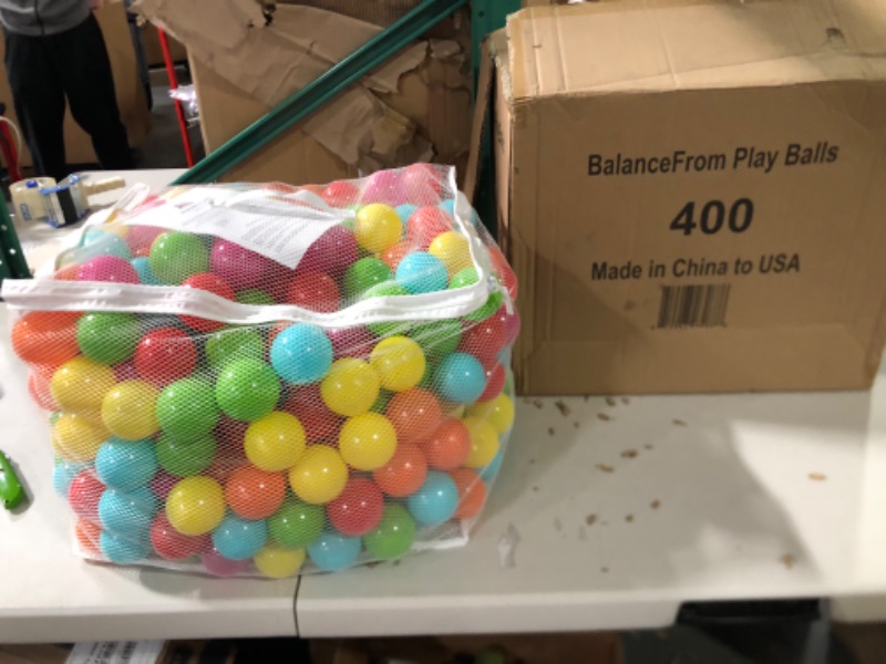 Photo 4 of 400 ct BalanceFrom 2.3-Inch Phthalate Free BPA Free Non-Toxic Crush Proof Play Balls Pit Balls- 6 Bright Colors in Reusable and Durable Storage Mesh Bag with Zipper