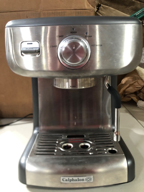 Photo 2 of Calphalon BVCLECMP1 Used Espresso Machine w/ Steam Wand, Stainless  **MISSING water reservoir**