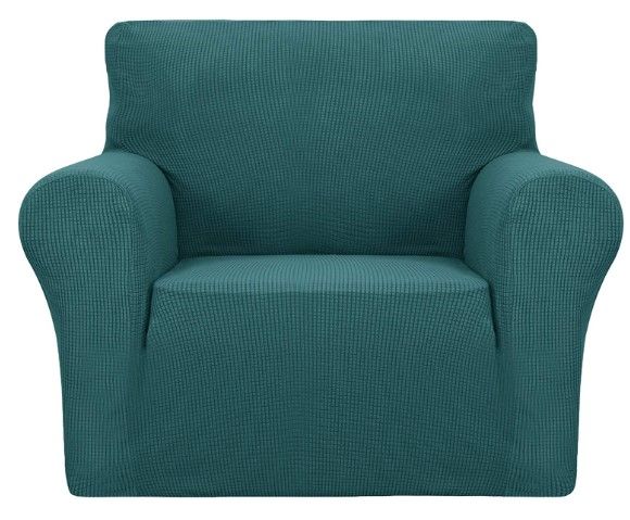 Photo 1 of AUJOY Chair Cover Stretch 1-Piece Couch Slipcover Jacquard Spandex Fabric Sofa Furniture Protector with Anti-Slip Foams (Chair, light ever Green)