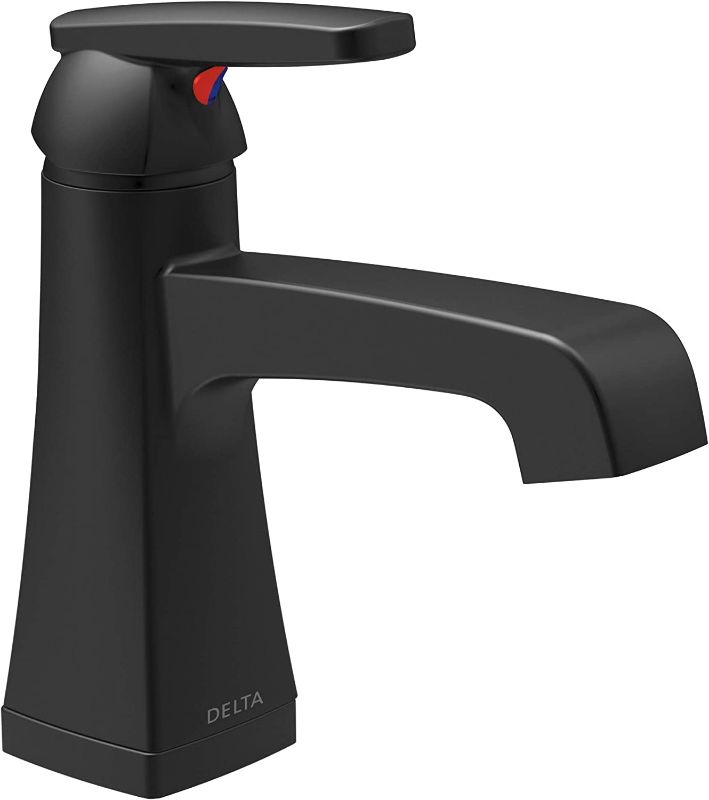 Photo 1 of Delta Faucet Ashlyn Single Hole Bathroom Faucet, Single Handle Bathroom Faucet Matte Black, Bathroom Sink Faucet, Diamond Seal Technology, Drain Assembly, Matte Black 564-BLMPU-DST