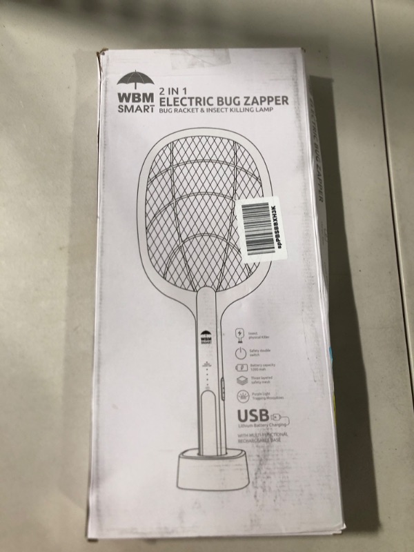 Photo 3 of 2 in 1 Electric Bug Zapper, Mosquitoes Trap Lamp & Racket, USB Rechargeable Electric Fly Swatter for Home and Outdoor Powerful Grid 3-Layer Safety Mesh Safe to Touch