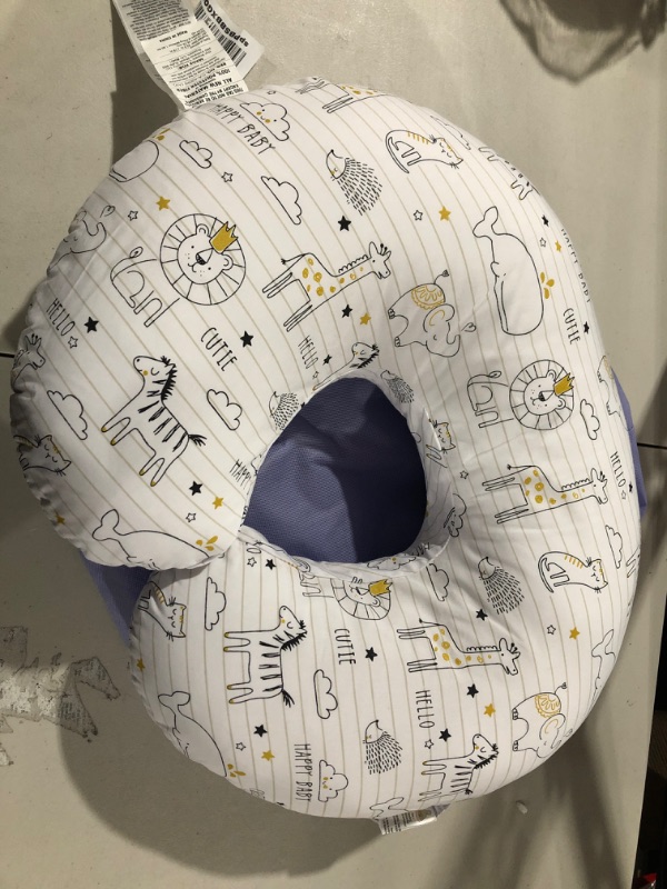 Photo 2 of Boppy Nursing Pillow and Positioner - Original, Notebook Black and White with Gold Animals, Breastfeeding, Bottle Feeding, Baby Support, with Removable Cotton Blend Cover, Awake-Time Support