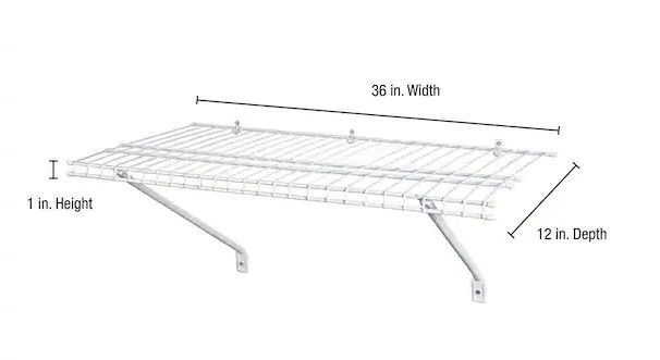 Photo 1 of 3 ft. 12 in. D x 36 in. W x 12 in. H Ventilated Wire Shelf Steel Closet System Kit
