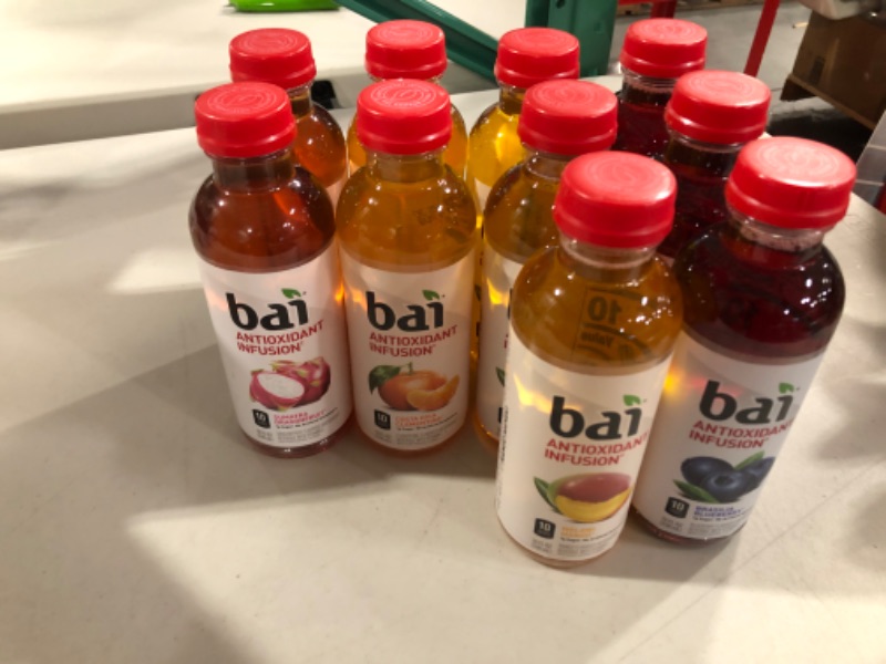 Photo 2 of Bai Flavored Water, Rainforest Variety Pack, Antioxidant Infused Drinks, 18 Fluid Ounce Bottles, 12 Count, 3 Each of Brasilia Blueberry, Costa Rica Clementine, Malawi Mango, Sumatra Dragonfruit