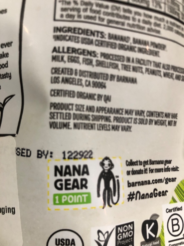 Photo 2 of Barnana Organic Chewy Banana Bites, Original, 3.5 Ounce (Pack of 12), (3023) Original 3.5 Ounce (Pack of 12)