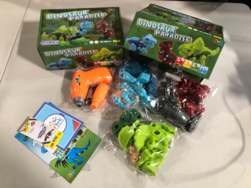 Photo 1 of Dinosaurs Take Apart Toys With Tools (Set of 6 Dinosaurs) - Construction Engineering STEM Learning Toy Play Set - Best Toy Gift for Boys Girls Age 3 12 years old (218 pieces) assorted colors (2pack)