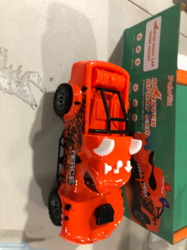 Photo 2 of Dinosaur Toys for Boy Toys - Dino Monster Spray Truck for Boys | Dynamic Kids Toys with Three Modes Game Spray Light | Toddler Toy Cars for Age 3 4 5 6 7 Boy Girl Gift | Dinosaur Toys for Kids 3-5 5-7 Orange