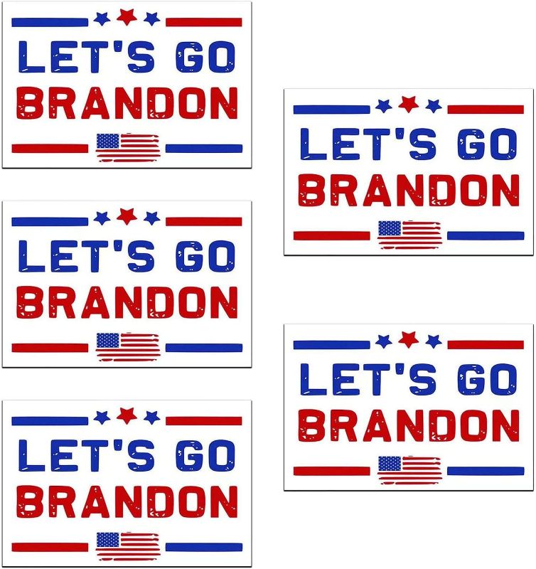 Photo 1 of 5 Pcs Lets Go Brandon Sticker, Waterproof Let's Go Brandon Bumper Stickers Decal - Funny Car Bumper Sticker, Fading-free F-J-B Sticker for Bumpers,...