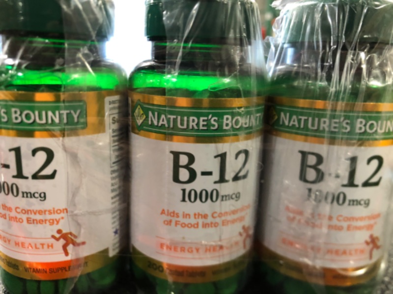 Photo 2 of Nature's Bounty Vitamin B12, Supports Energy Metabolism, Tablets, 1000mcg, 200 Ct Unflavored
3 pack