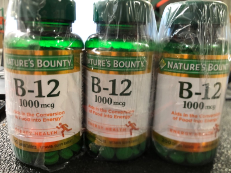 Photo 2 of Nature's Bounty Vitamin B12, Supports Energy Metabolism, Tablets, 1000mcg, 200 Ct Unflavored
3 pack 